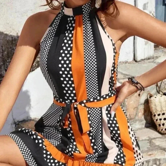 SHEIN “Frenchy” Ruffle Hem Halter Dress NWT - Picture 10 of 10